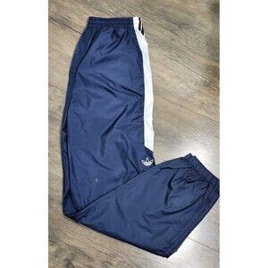 Vintag Adidas 80s Track Nylon Pants Zip Ankle Unlined Blue Stripe Size L